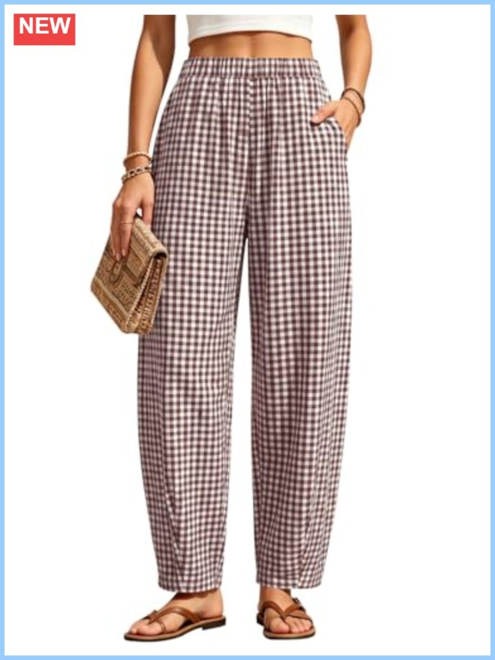 Womens Baggy Harem Travel Pants Side Pockets Cotton Blend